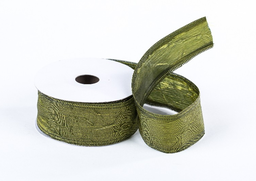 168 stuha taft olivová 4cm x 10yrd