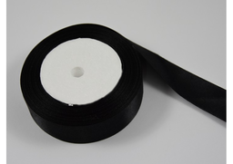 175 Stuha satén čierna 2,5cm x 25yrd