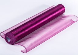 Lesklá organza purpurová 36cm x 10yrd