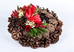 Zdobený veniec - šiška 25 cm