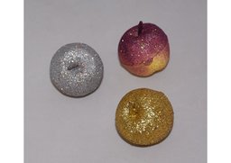 Jabĺčka glitter 3,5cm 24ks