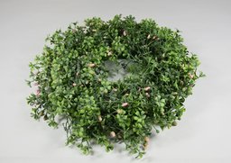 Veniec buxus ruž.púčiky 33cm (vypredané)