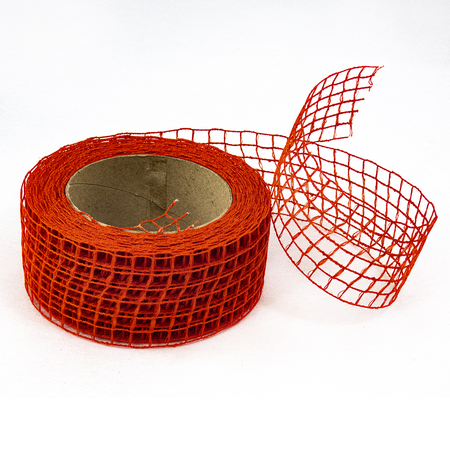 101 Stuha mriežka červená 5cm x 10m