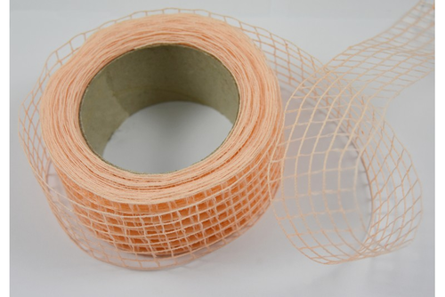 101 Stuha mriežka lososová 5cm x 10m