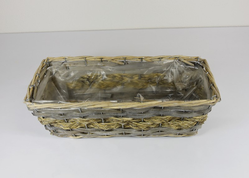 Kvetináč balkón sivý+natur 35cm