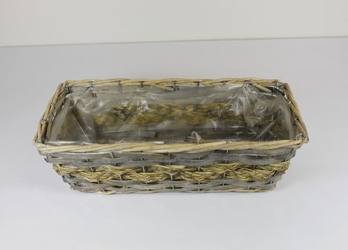 Kvetináč balkón sivý+natur 35cm